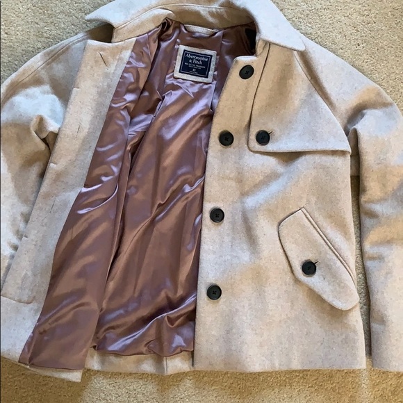 NWOT A&F wool lined button front dress coat - Picture 3 of 4